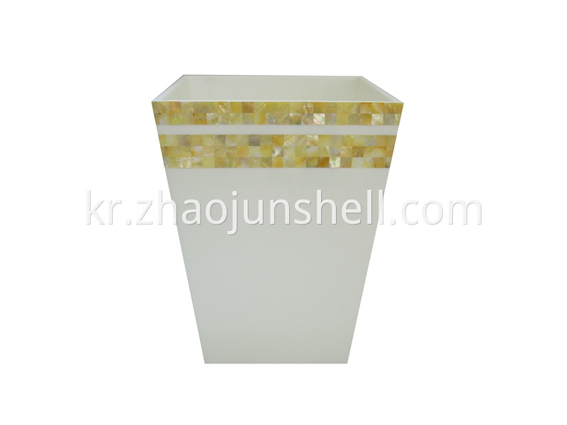 golden mother of pearl trash bin